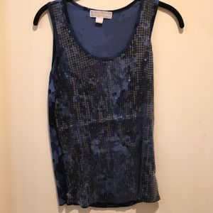 Navy/black sequined Michael Kors top.